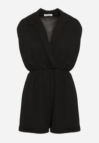 Born2be - Czarny Kombinezon z Nakładkowym Dekoltem i Gumką w Talii Nansaliah. Kolor: czarny #3