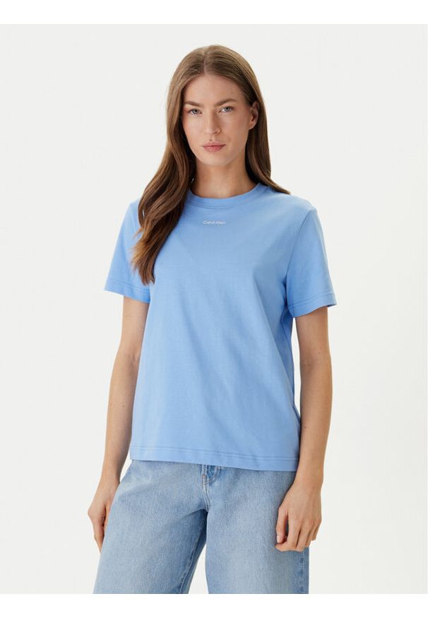 Calvin Klein T-Shirt 20s Classic Logo LV147C857G Niebieski Regular Fit. Kolor: niebieski. Materiał: bawełna