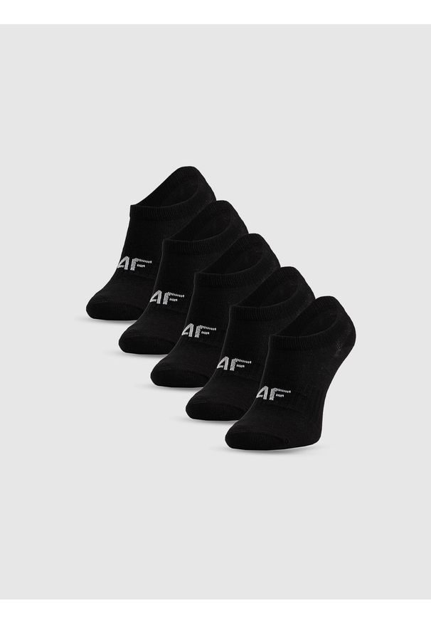 4f - 4F Skarpetki krótkie (5-pack) dziewczęce - czarne 35-37. Kolor: czarny