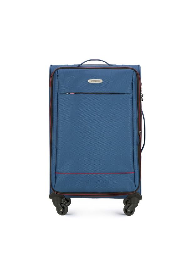 Wittchen - Średnia miękka walizka basic. Kolor: niebieski. Materiał: poliester. Styl: klasyczny