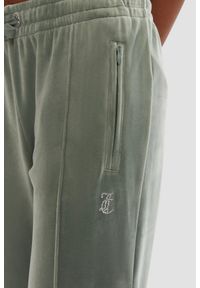Juicy Couture - JUICY COUTURE Zielone damskie spodnie z cyrkoniami Tina, Rozmiar S. Kolor: zielony. Materiał: materiał #6