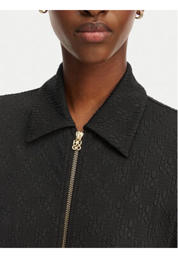 Hugo - HUGO Bluza Dayane 50557503 Czarny Regular Fit. Kolor: czarny. Materiał: syntetyk