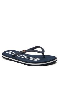 TOMMY HILFIGER - Tommy Hilfiger Japonki Strap Beach Sandal FW0FW07901 Granatowy. Kolor: niebieski. Materiał: syntetyk #2