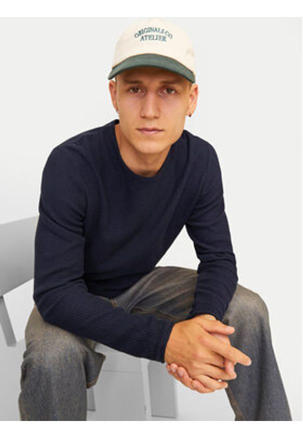 Jack & Jones Sweter Cooper 12258407 Granatowy Regular Fit. Kolor: niebieski. Materiał: bawełna