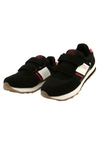 Czarne Buty Sportowe chłopięce American Club ES90/22 białe czerwone. Okazja: na co dzień. Zapięcie: rzepy. Kolor: biały, wielokolorowy, czarny, czerwony. Materiał: materiał, tkanina, syntetyk, guma #4