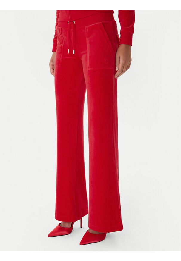 Juicy Couture Spodnie dresowe Layla JCSEBJ001 Czerwony Flared Leg. Kolor: czerwony. Materiał: syntetyk