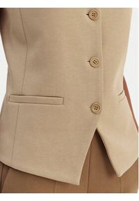 Weekend Max Mara Kamizelka garniturowa Poggio 2615911021 Beżowy Slim Fit. Kolor: beżowy. Materiał: bawełna #3