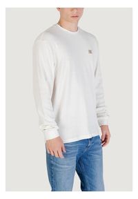 Calvin Klein Jeans T-Shirt LS WAFFLE BADGE CREW Biały Casual Fit. Okazja: na co dzień. Kolor: biały. Styl: casual #2