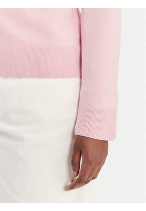TOMMY HILFIGER - Tommy Hilfiger Sweter WW0WW40098 Różowy Regular Fit. Kolor: różowy. Materiał: syntetyk, bawełna
