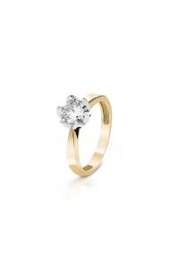 W.KRUK - Pierścionek zaręczynowy złoty Romantyczny - 1,00 ct. Materiał: złote. Kolor: złoty. Kamień szlachetny: diament, brylant #1
