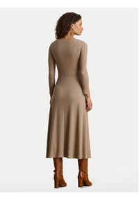 Lauren Ralph Lauren - LAUREN RALPH LAUREN Sukienka dzianinowa 200980038001 Beżowy Slim Fit. Kolor: beżowy. Materiał: bawełna #5