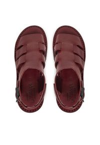Fracap Sandały D031 Bordowy. Kolor: czerwony. Materiał: skóra #3