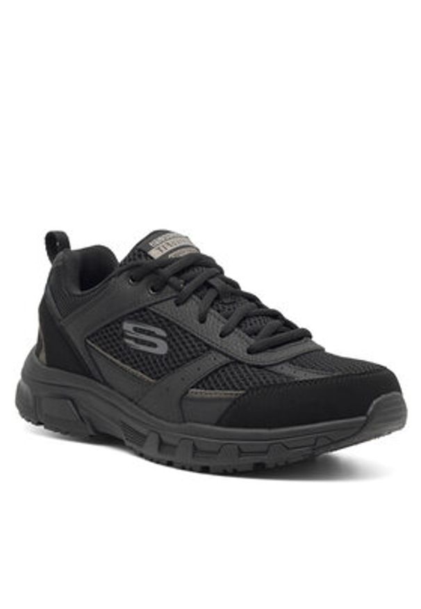 skechers - Skechers Sneakersy OAK CANYON VERKETTA 51898 BBK Czarny. Kolor: czarny. Materiał: skóra