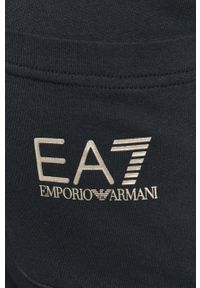 EA7 Emporio Armani - Spodnie. Kolor: niebieski. Materiał: bawełna, dzianina. Wzór: nadruk #4