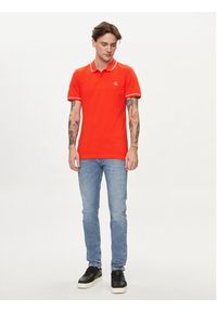 Calvin Klein Jeans Polo J30J315603 Czerwony Slim Fit. Typ kołnierza: polo. Kolor: czerwony. Materiał: bawełna #3