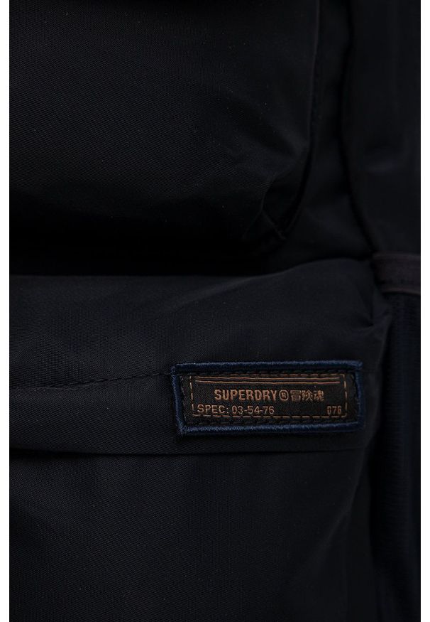 Superdry Plecak męski kolor granatowy duży gładki. Kolor: niebieski. Wzór: gładki