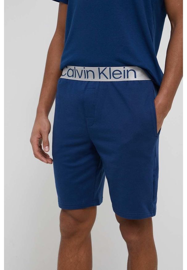 Calvin Klein Underwear szorty piżamowe męskie kolor granatowy gładka. Kolor: niebieski. Materiał: dzianina. Wzór: gładki