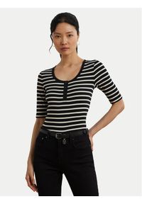 Lauren Ralph Lauren - LAUREN RALPH LAUREN Bluzka 200971086002 Czarny Slim Fit. Kolor: czarny. Materiał: bawełna
