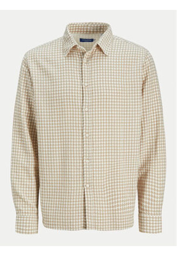 Jack & Jones Koszula Joshua 12260673 Beżowy Relaxed Fit. Kolor: beżowy. Materiał: bawełna
