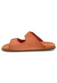 Pomarańczowe Klapki Hee Stylowe Obuwie Damskie. Okazja: na co dzień, na spacer. Kolor: pomarańczowy. Materiał: zamsz. Sezon: lato. Styl: elegancki #7