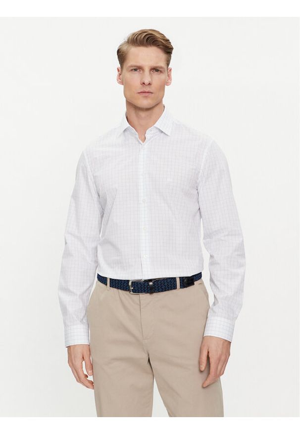 Calvin Klein Koszula K10K112303 Biały Fitted Fit. Kolor: biały. Materiał: bawełna