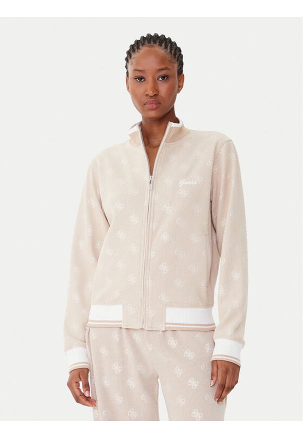 Guess Bluza V5BQ01 K1902 Brązowy Regular Fit. Kolor: brązowy. Materiał: syntetyk