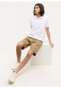 Mustang - MĘSKIE SPODNIE MATERIAŁOWE MUSTANG Chicago Shorts Z Lemon Pepper 1015720 3375. Materiał: materiał #6