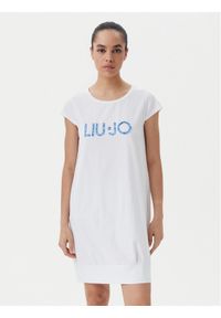 Liu Jo Beachwear Sukienka codzienna VA5194 JS003 Biały Regular Fit. Okazja: na co dzień. Kolor: biały. Materiał: bawełna. Typ sukienki: proste. Styl: casual