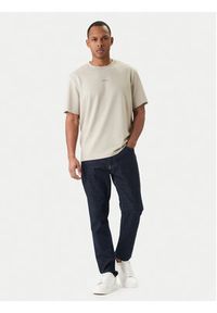 Calvin Klein T-Shirt LV04LC241G Beżowy Regular Fit. Kolor: beżowy. Materiał: bawełna #3