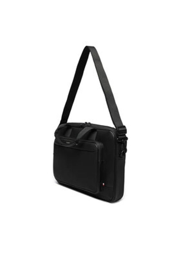 TOMMY HILFIGER - Tommy Hilfiger Torba na laptopa Th Foundation Computer Bag AM0AM13626 Czarny. Kolor: czarny. Materiał: skóra