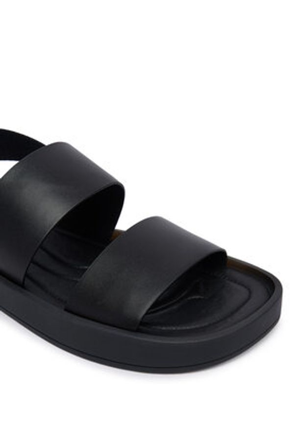 Calvin Klein Sandały Webbing Back Strap HM0HM02095 Czarny. Kolor: czarny. Materiał: skóra