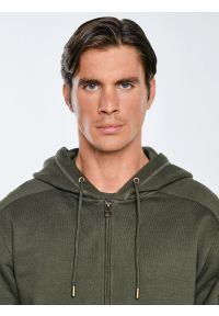 Big-Star - Bluza męska rozpinana z kapturem khaki Jagmur 303. Okazja: na co dzień. Typ kołnierza: kaptur. Kolor: zielony. Materiał: dzianina. Wzór: ze splotem. Styl: klasyczny, sportowy, casual, elegancki #5