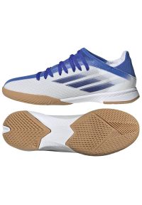 Adidas - Buty piłkarskie adidas X Speedflow.3 In Jr GW7492 białe białe. Zapięcie: sznurówki. Kolor: biały. Materiał: syntetyk, guma. Sport: piłka nożna #1