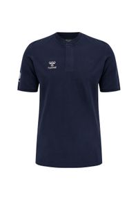 Polo Hummel Move Grid. Okazja: na co dzień. Typ kołnierza: polo. Kolor: niebieski. Styl: casual