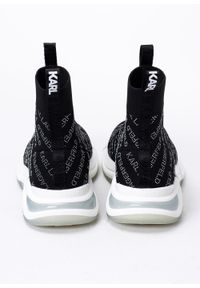 Sneakersy damskie czarne Karl Lagerfeld QUADRA Repeat Logo Knit Boot. Okazja: do pracy, na spacer, na co dzień. Kolor: czarny. Sport: turystyka piesza #4