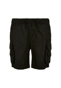 Urban Classics - Chłopięce Spodenki Cargo Z Podwójną Kieszenią. Kolor: czarny. Sport: turystyka piesza