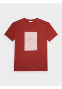 outhorn - T-shirt z nadrukiem męski - czerwony. Okazja: na co dzień. Kolor: czerwony. Materiał: bawełna, jersey. Wzór: nadruk. Styl: casual #3