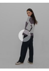 outhorn - Sweter o kroju boxy damski - kolorowy. Materiał: prążkowany, materiał, poliester, akryl, dzianina, poliamid. Wzór: kolorowy #7