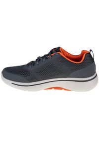 skechers - Buty do chodzenia męskie, Skechers Go Walk Arch Fit. Kolor: pomarańczowy, wielokolorowy, szary. Materiał: tkanina. Sport: turystyka piesza #2