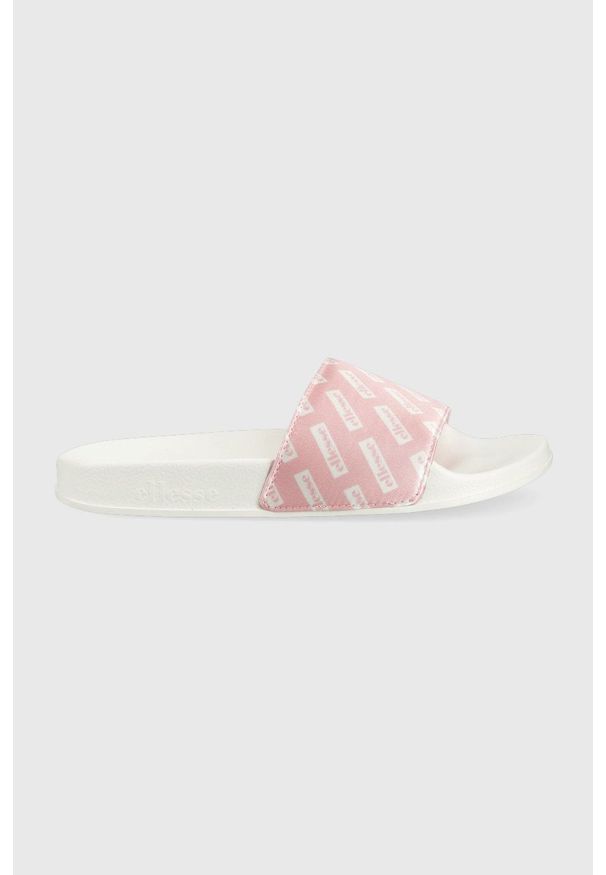 Ellesse klapki damskie kolor różowy. Kolor: różowy. Materiał: materiał. Obcas: na obcasie. Wysokość obcasa: niski