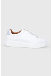 BOSS - Boss Buty skórzane kolor biały. Nosek buta: okrągły. Zapięcie: sznurówki. Kolor: biały. Materiał: skóra