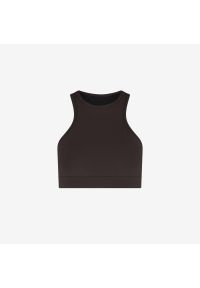 WALLIEN - Damski bikini top racerfront wiązany do pływania & surfingu - Brązowy. Kolor: brązowy