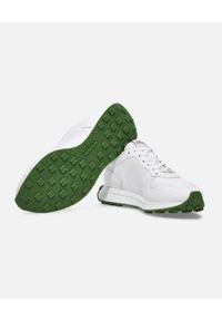 Hogan - HOGAN - Białe skórzane sneakersy H601. Nosek buta: okrągły. Kolor: zielony. Materiał: skóra. Wzór: gładki #3