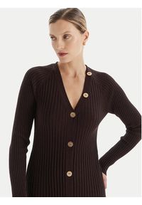 TwinSet - TWINSET Sukienka dzianinowa 252TT3400 Brązowy Slim Fit. Kolor: brązowy. Materiał: syntetyk #5