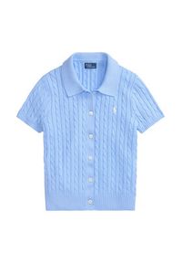 Polo Ralph Lauren Kardigan 211963486500 Niebieski jasny Slim Fit. Typ kołnierza: polo. Kolor: niebieski. Materiał: bawełna #2