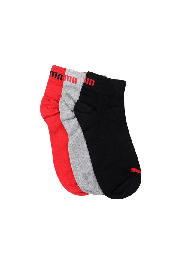 Skarpety męskie Puma QUARTER 3-PACK. Kolor: czerwony, wielokolorowy, czarny, szary