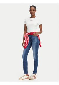 Tommy Jeans T-Shirt Script Rib DW0DW22809 Kremowy Slim Fit. Kolor: kremowy. Materiał: bawełna #3