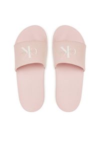 Calvin Klein Jeans Klapki Slide Monogram Wn Logo Ck YW0YW01967 Różowy. Kolor: różowy. Materiał: materiał #6
