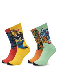 Volcom Zestaw 2 par wysokich skarpet unisex Fa Bob Mollena D6312506 Kolorowy. Materiał: materiał, bawełna. Wzór: kolorowy