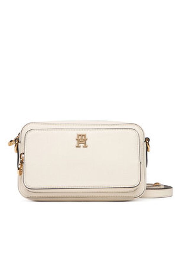 TOMMY HILFIGER - Tommy Hilfiger Torebka Th Icon Camera Bag AW0AW18120 Écru. Kolor: kremowy. Materiał: skórzane